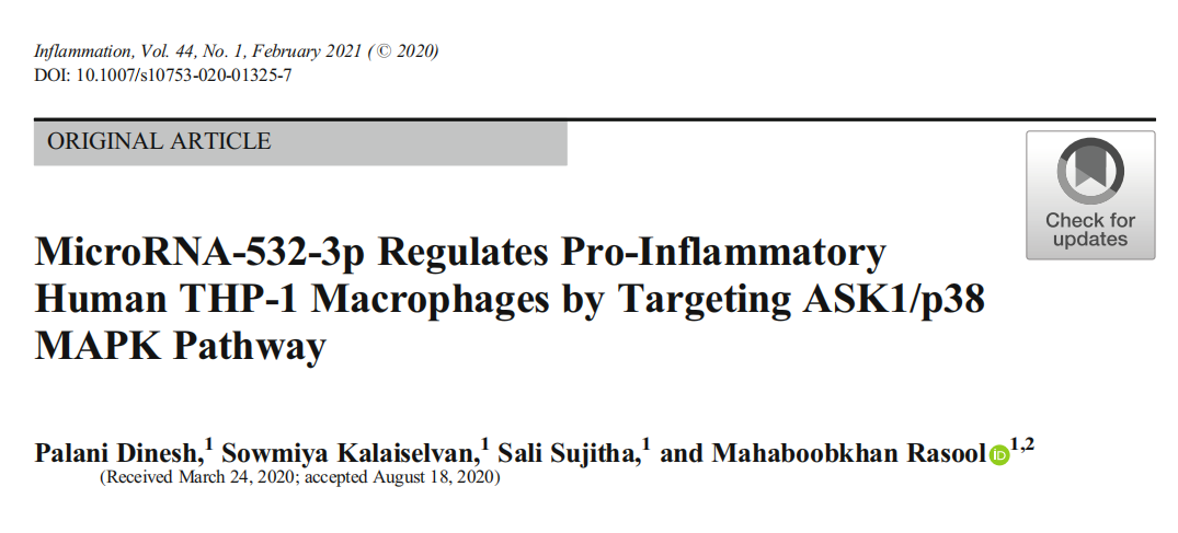 MicroRNA-532-3pͨASK1/p38MAPKͨ·شԵTHP-1ϸ