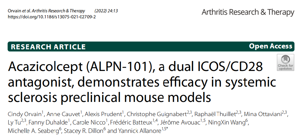 Acazicolcept (ALPN-101)һ˫ICOS/CD28׿ϵͳӲ֢ٴǰСģʾЧ